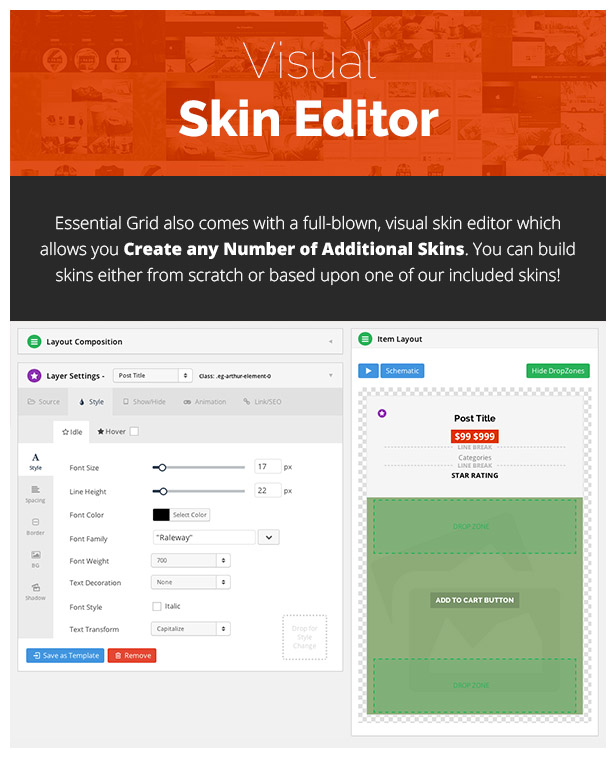 Essential Grid Gallery Skin Editor