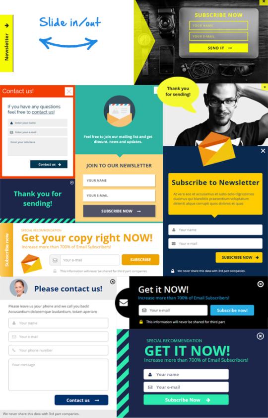 Ninja Popups - 8 Free Optin Panels 4 Ninja Popups panels
