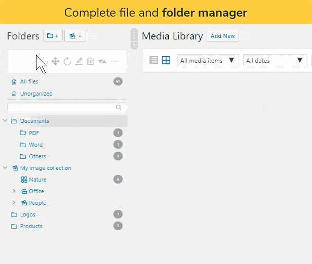 Real Media Library folder manager
