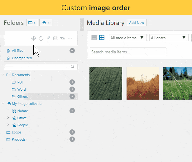 Real Media Library image order