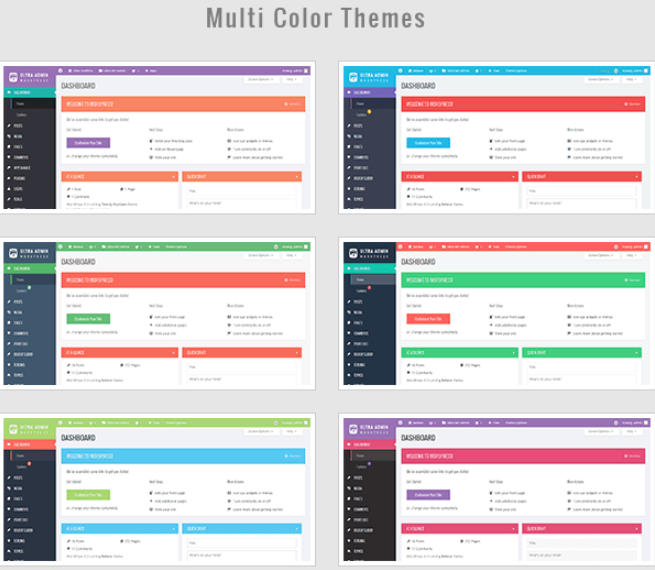 Ultra admin wp multi color themes
