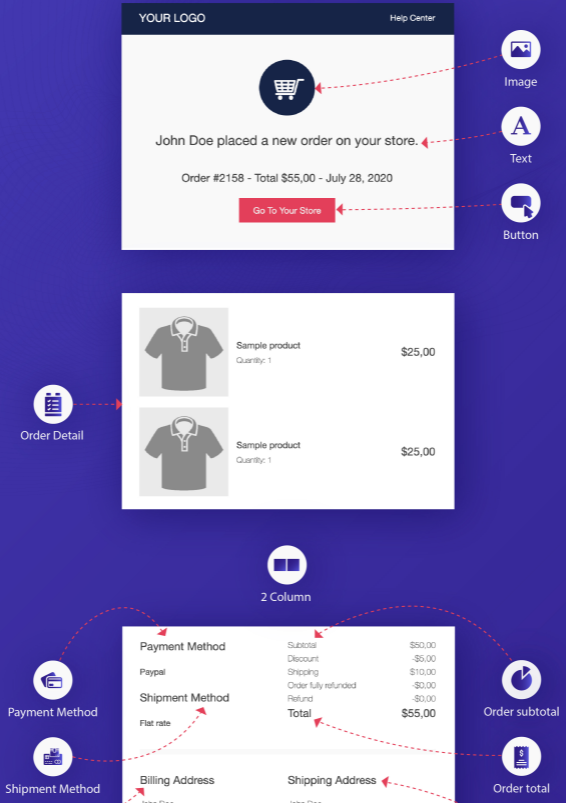 WooCommerce Email Template Customizer Elements