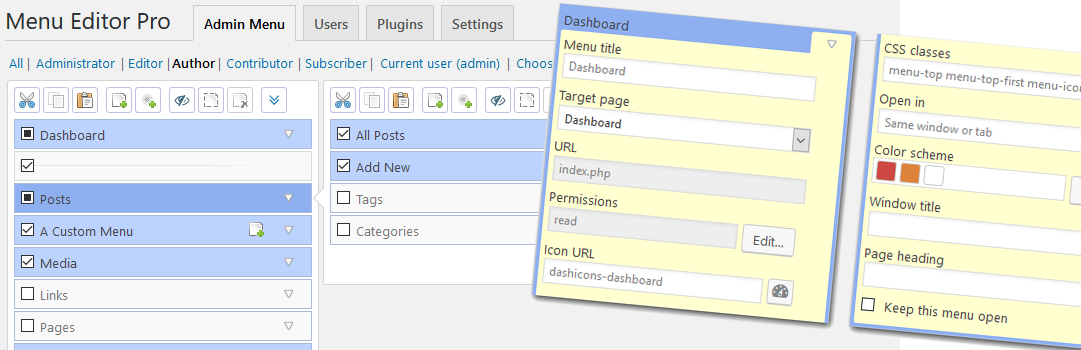 Admin Menu Editor Pro