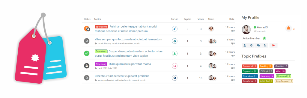 wpForo Topic Prefix Tag Manager