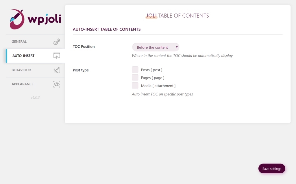 Joli Table Of Contents - Auto-Insert 9 screenshot2