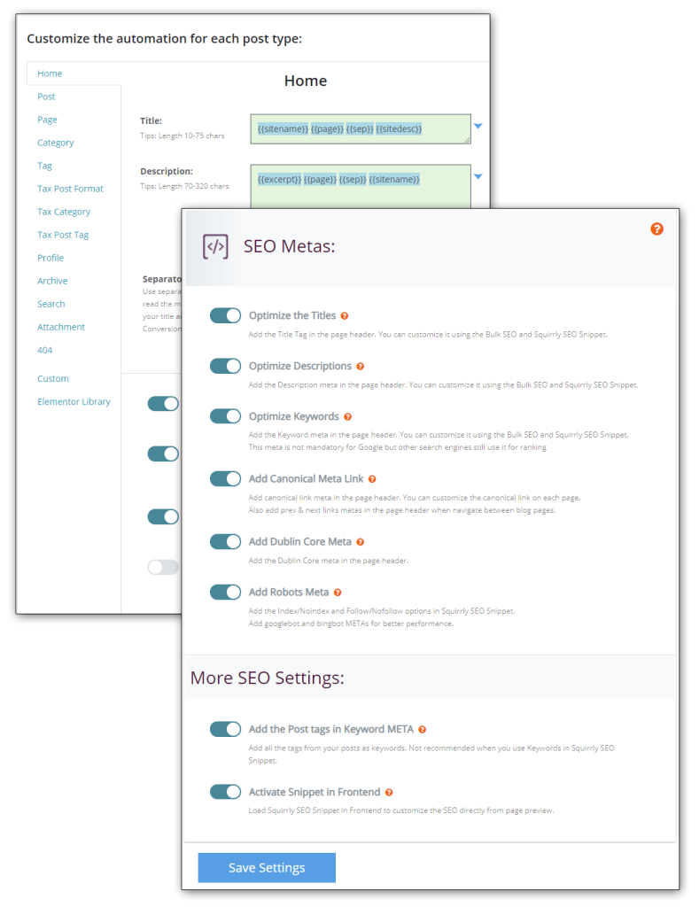 Squirrly SEO - Duplicate Titles and Descriptions 9 seometas